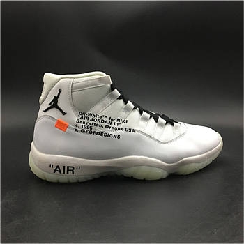 NIKE AIR JORDAN 11 RETRO  x OFF-WHITE ALL WHITE CUSTOMIZE