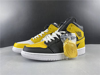  Air Jordan 1 Mid Yellow Toe Black 852542-071