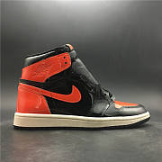 AIR JORDAN 1 HIGH OG NRG PATENT LEATHER “BANNED” BLACK UNIVERSITY RED  - 1