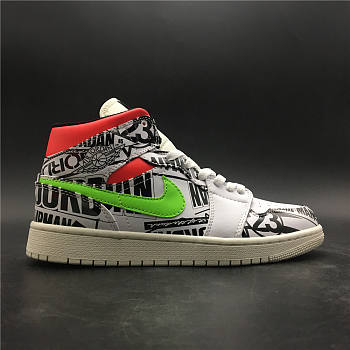 Air Jordan 1 Mid 'Over-Print Logos'  554724-119 