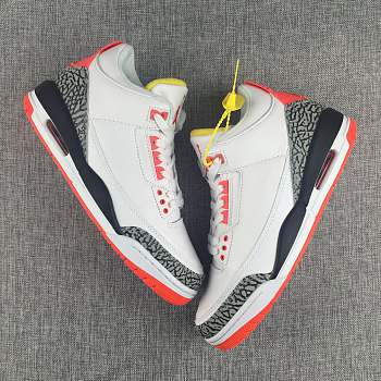 Air Jordan 3 Wolf Grey Cement Fire Red Yellow