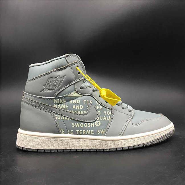 Air Jordan 1 x Off-White Grey Satin Crossove - 1