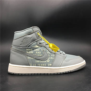 Air Jordan 1 x Off-White Grey Satin Crossove