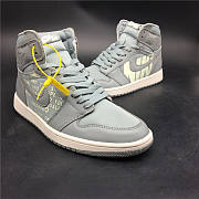 Air Jordan 1 x Off-White Grey Satin Crossove - 3