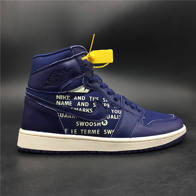 Air Jordan 1 x Off- White Purple Satin 555088-400 - 1