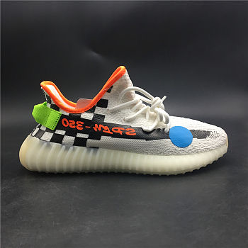 Off-White x Adidas Yeezy Boost 350 V2 Cream White Checkerboard