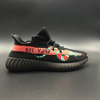 Adidas Yeezy Boost 350 V2 Pink and Black Gucci Snake Custom