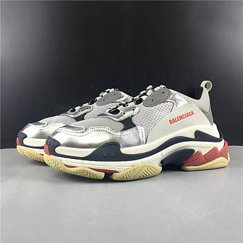 Balenciaga Triple S Silver Red Black