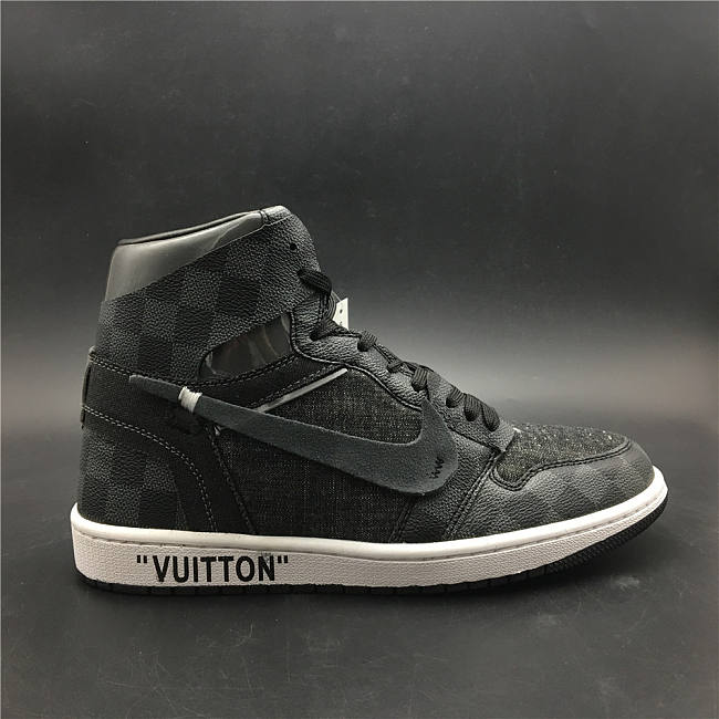 Air Jordan 1 x OFF-WHITE x Luis Vuitton Grey Black - 1