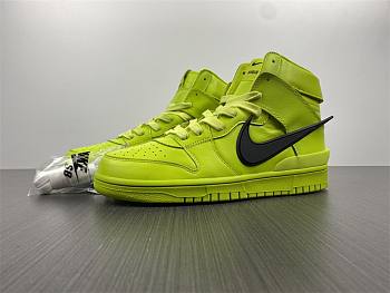 yellow white neon green nike hi top dunks