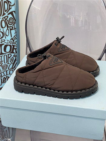 Prada Padded Nylon Slip-on Brown