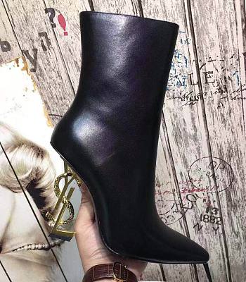 YSL Opyum Ankle Boots with Gold Heel