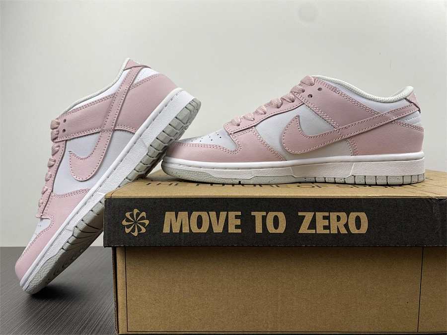 nike dunk low move to zero white soft pink