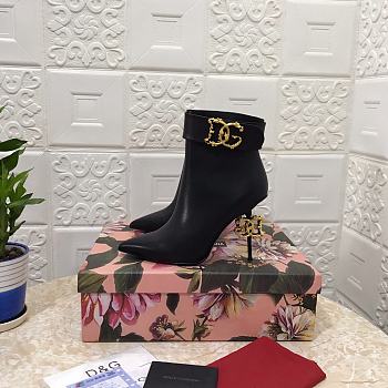 Dolce & Gabbana ankle boots with DG Pop heels and logo black 