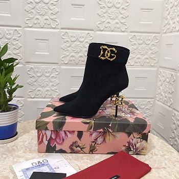 Dolce & Gabbana ankle boots with DG Pop heel and logo black