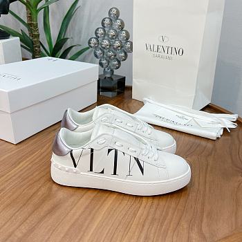 Valentino Garavani Open Sneaker VLTN logo print White Silver