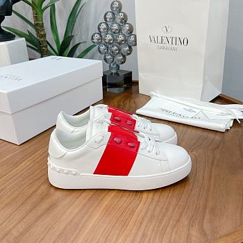 Valentino Garavani Open sneaker with contrast calfskin band red