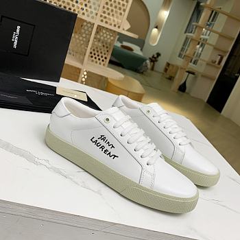 YSL COURT CLASSIC SL/06 EMBROIDERED SNEAKERS IN LEATHER BLACK LOGO