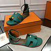 Hermes Oran ankle sandals Green 