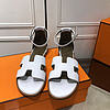 Hermes Oran ankle sandals White