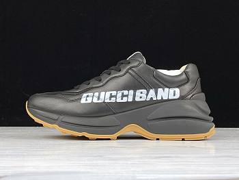 Women's Rhyton Gucci with GC Band print black sneaker