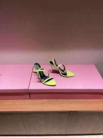 TOM FORD SHINY YELLOW LEATHER PADLOCK POINTY NAKED SANDAL W2272T-LKD002