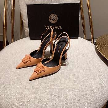 Versace La Medusa Beige Slingback Pumps Heels