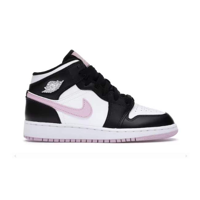 Air Jordan 1 Mid White Black Light Arctic Pink  - 1