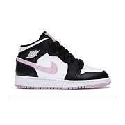 Air Jordan 1 Mid White Black Light Arctic Pink  - 1