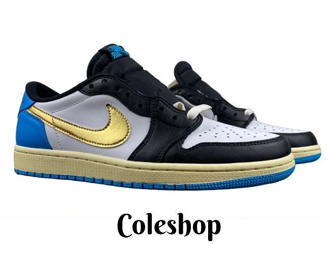Air Jordan 1 Low Blue White Black And Gold CZ0790-104 - 1