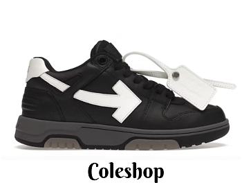 OFF-WHITE Out Of Office Low Tops Black Gray White FW21 OMIA189F21LEA0011001