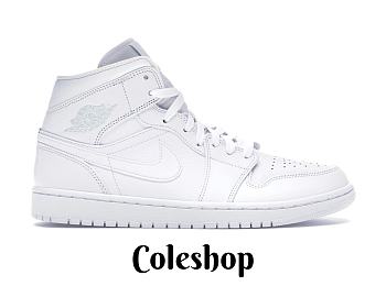 Nike Air Jordan 1 Mid Triple White 554724-109