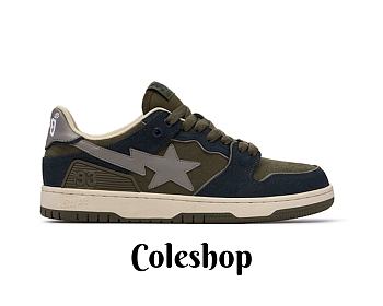A Bathing Ape Bape SK8 Sta Navy Khaki Grey 1I70-191-003