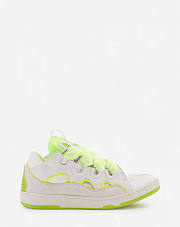 Lanvin Leather Curb Sneakers White Yellow FM-SKRK11-DRAP-P2300F839 - 4