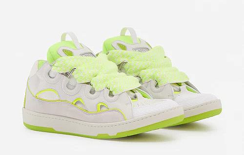 Lanvin Leather Curb Sneakers White Yellow FM-SKRK11-DRAP-P2300F839 - 1
