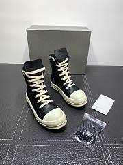 Rick Owens Leather High Top Black Cream RU01B1890 - 1