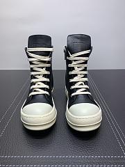 Rick Owens Leather High Top Black Cream RU01B1890 - 4