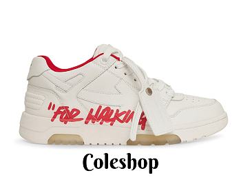 OFF-WHITE Out Of Office Low Tops For Walking White White Red FW21 OMIA189F21LEA0030125
