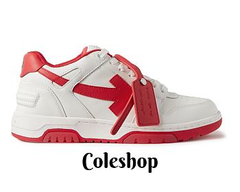 OFF-WHITE Out Of Office Low Tops White Red OMIA189F22LEA0010125