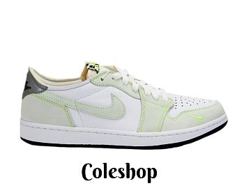 Air Jordan 1 Retro Low White Ghost Green Black DM7837-103