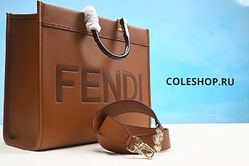Fendi Sunshine Medium Brown Leather Shopper Medium