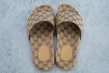 Gucci Canvas Slide Sandal Beige 624695 H6320 9763