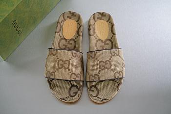 Gucci Canvas Slide Sandal Camel 624695 UKOD0 2673