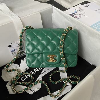 Chanel Should bag 1115 Green 17cm (Gold Wire)