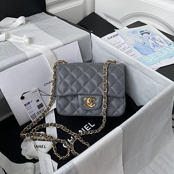 Chanel Should bag 1115 Grey 17cm (Gold Wire)