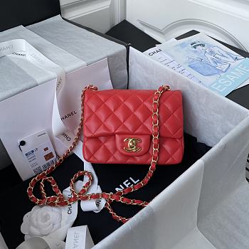 Chanel Should bag 1115 Red 17cm (Gold Wire)