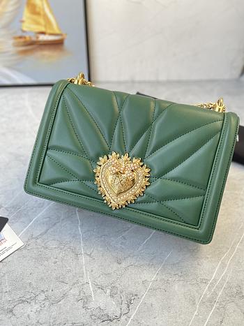Medium Devotion Bag in Quilted Nappa Leather Green