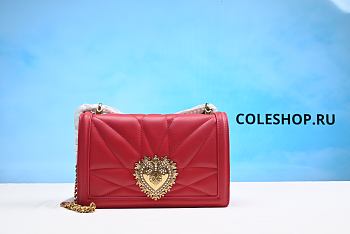 Medium Devotion Bag in Quilted Nappa Leather Red