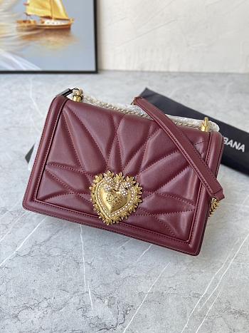 Medium Devotion Bag in Quilted Nappa Leather Burgundy