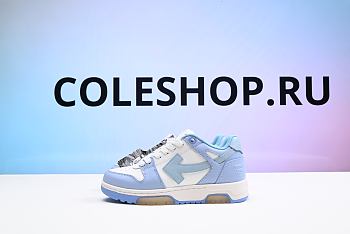 OFF-WHITE Low Out Of Office Calf Leather White Light Blue OMIA189C99LEA0010140